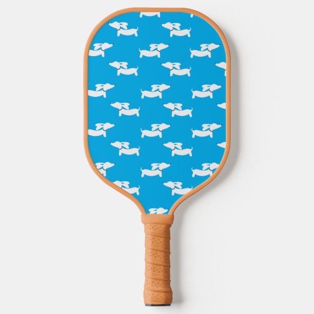 Dachshund Loving Pickleball Gift Blue    Paddle (Front)