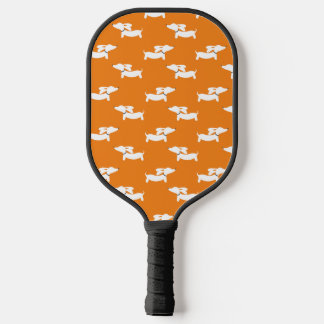 Dachshund Loving Pickleball Orange Paddle