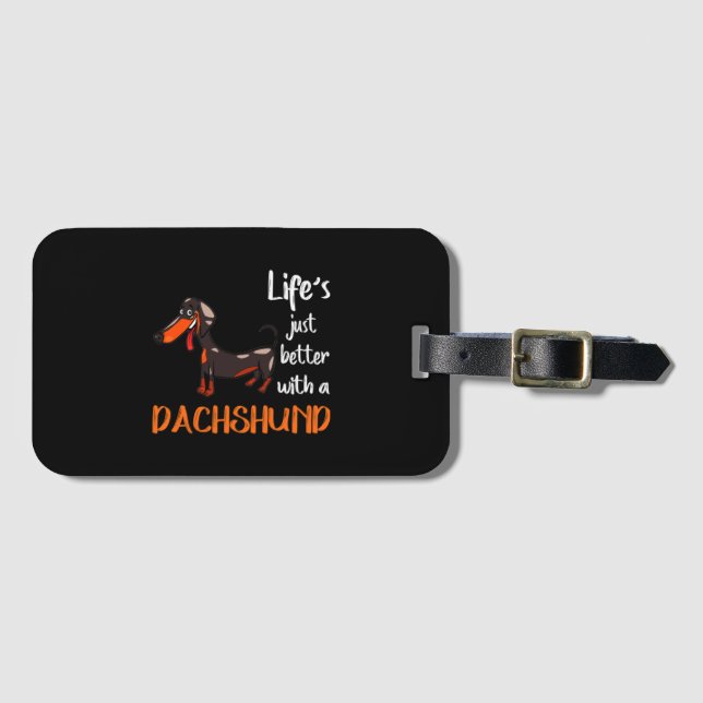 Dachshund Luggage Tag (Front Horizontal)