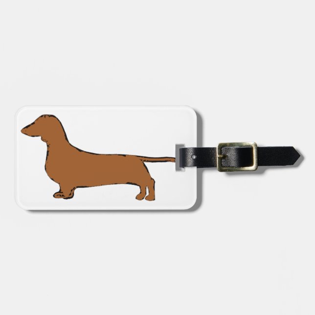 dachshund luggage tag (Front Horizontal)