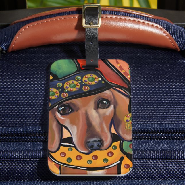 DACHSHUND      LUGGAGE TAG (Front Insitu 2)