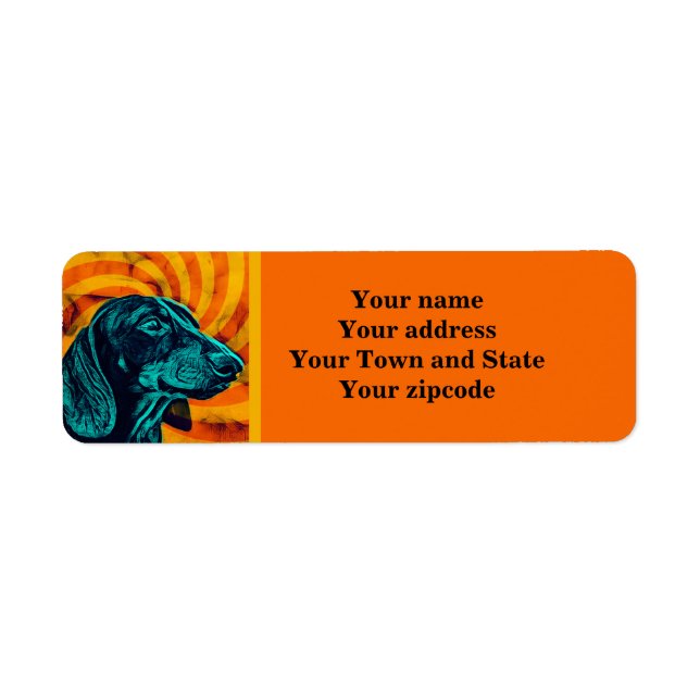 Dachshund mail return address label (Front)