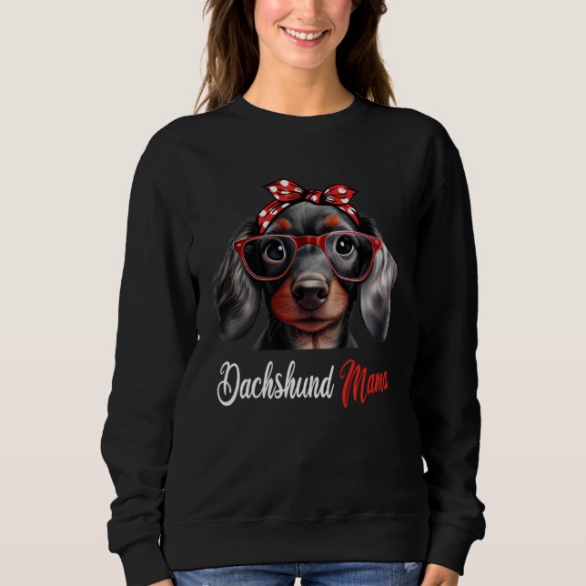 Dachshund Mama Dog Mom Headband Mothers Day Sweatshirt (Front)
