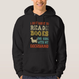 Dachshund Mama Ich Will Only Read Books Hanging Do Hoodie