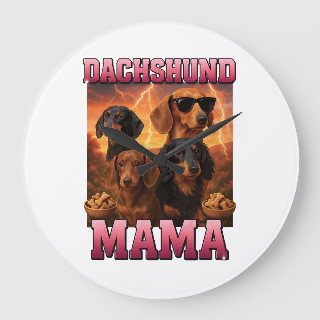 Dachshund Mama Large Clock (Front)