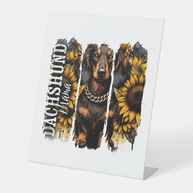 Dachshund Mama Pedestal Sign (Front)