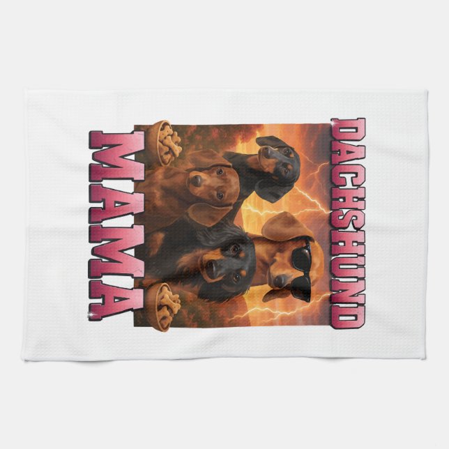 Dachshund Mama Tea Towel (Horizontal)