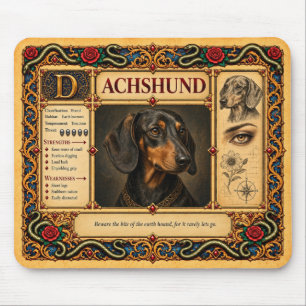 Dachshund, Mediaeval Bestiary Art Mouse Pad