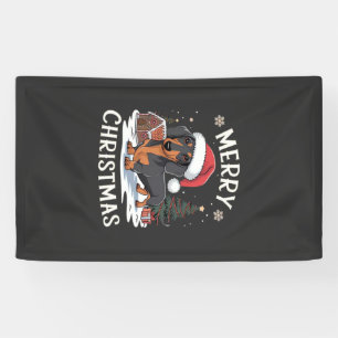 Dachshund Merry Christmas Classic T-Shirt Banner