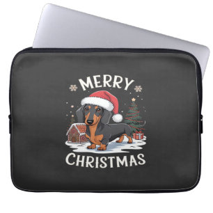 Dachshund Merry Christmas Classic T-Shirt Laptop Sleeve