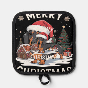 Dachshund Merry Christmas Classic T-Shirt Pot Holder