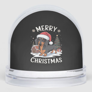 Dachshund Merry Christmas Classic T-Shirt Snowglobe