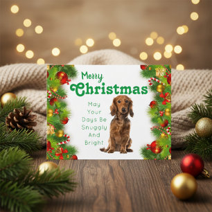 Dachshund Merry Christmas Holiday Card