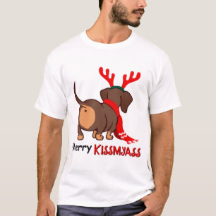 Dachshund merry kissmyass xmas lover dachshund dog T-Shirt