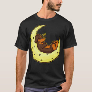 Dachshund Moon Dog Breed Sleeping Lover Gift Premi T-Shirt