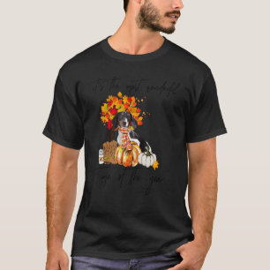 Dachshund Most Wonderful Time Pumpkin Spice Wester T-Shirt