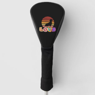 Dachshund Motiv Love Retro Design Golf Head Cover
