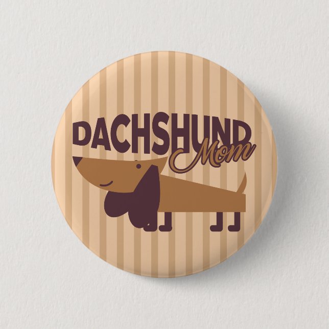 Dachshund Mum, 2¼ Inch Round Button (Front)