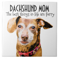 Dachshund Mum Ceramic Tile