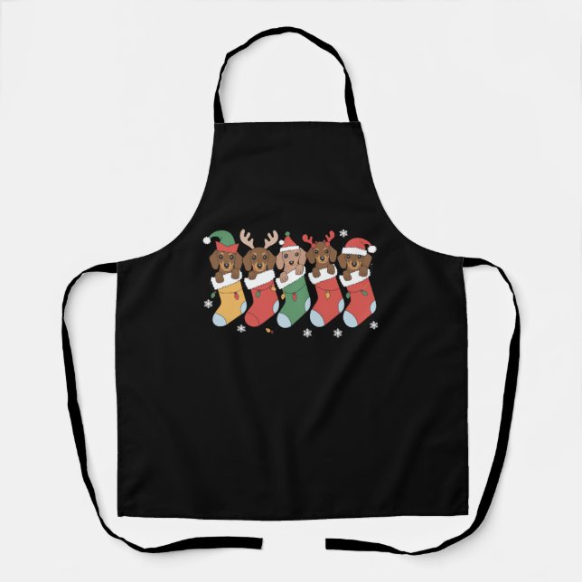 Dachshund Mum Christmas Dog Lover Gift New Year  Apron (Front)