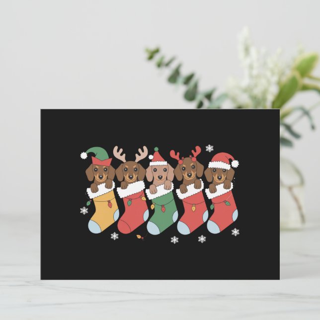 Dachshund Mum Christmas Dog Lover Gift New Year  Holiday Card (Standing Front)
