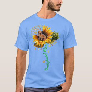 Dachshund Mum Funny Dachshund On Sunflower Dog Paw T-Shirt