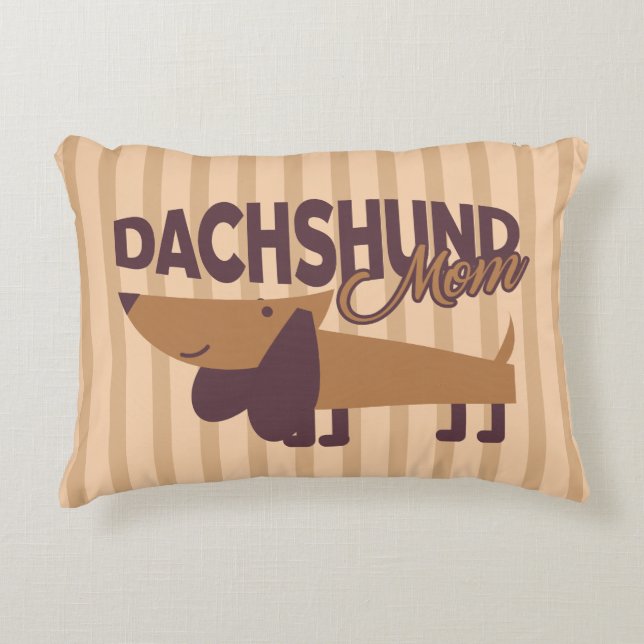 Dachshund Mum Throw Pillow (Front)