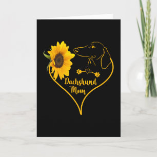 Dachshund Mum With Sunflower Heart Mother's Day Card