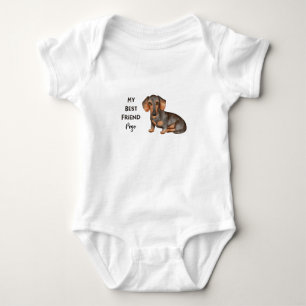 Dachshund My Best Friend Custom Pet Name Baby Bodysuit