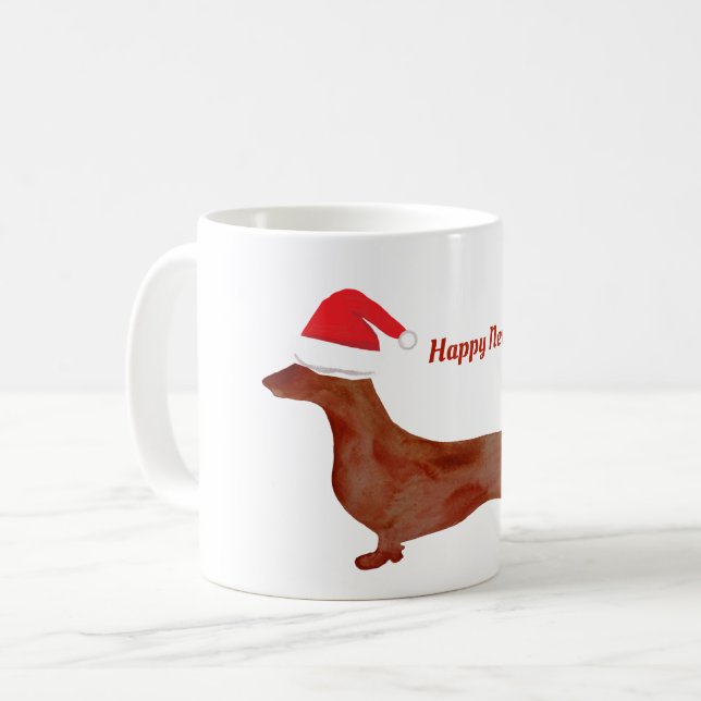 Dachshund New Year Custom  Mug (Front Left)