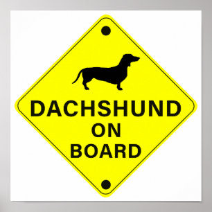 Dachshund on Board Funny Dog Bumper Poster