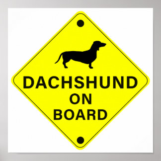 Dachshund on Board Funny Dog Bumper Poster