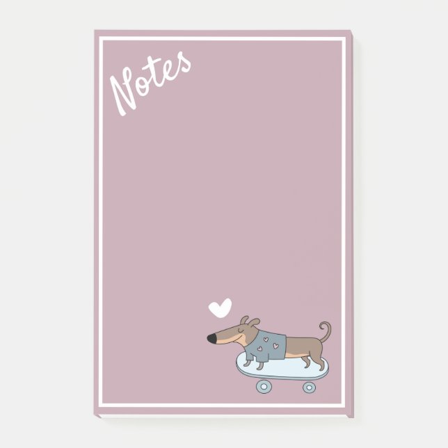 Dachshund on Skateboard Post-It Notes (Front)