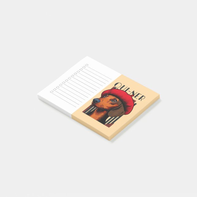 Dachshund Oui-Ner To Do List Post-it Notes (Angled)