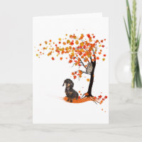 Dachshund Owl And Fall Tree Dachshund Lover Autumn
