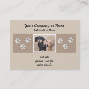Dachshund Painting - Cute Original Dog Art Business Card