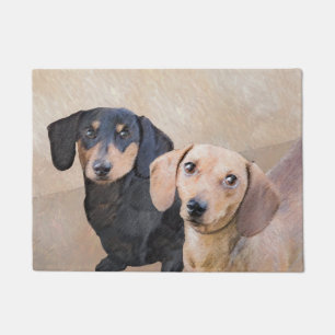 Dachshund Painting - Cute Original Dog Art Doormat