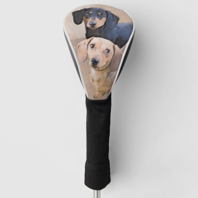 Dachshund Painting - Cute Original Dog Art Golf Head Cover (Front)