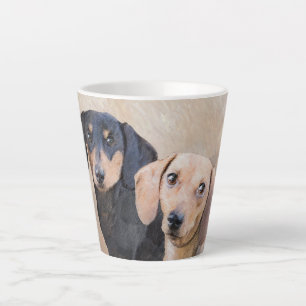 Dachshund Painting - Cute Original Dog Art Latte Mug