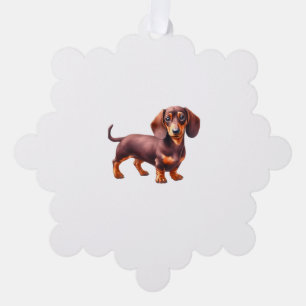 Dachshund Painting - Weiner Dog Watercolor Paintin Tree Decoration Card