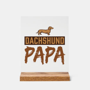 Dachshund Papa Vintage Engraving Dog Dad Design_1 Acrylic Sign