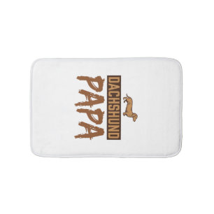 Dachshund Papa Vintage Engraving Dog Dad Design_1 Bath Mat