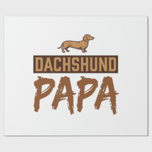 Dachshund Papa Vintage Engraving Dog Dad Design_1 Wrapping Paper