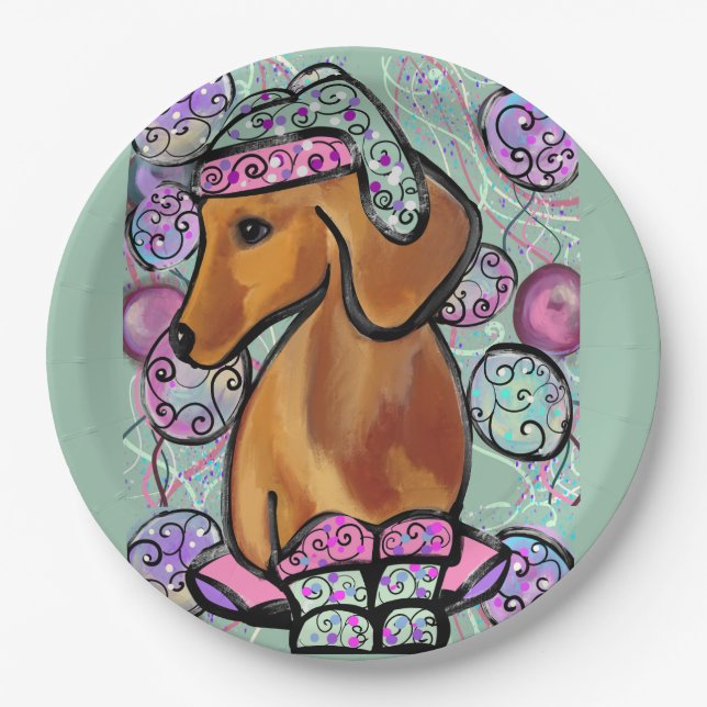 DACHSHUND      PAPER PLATE (Front)