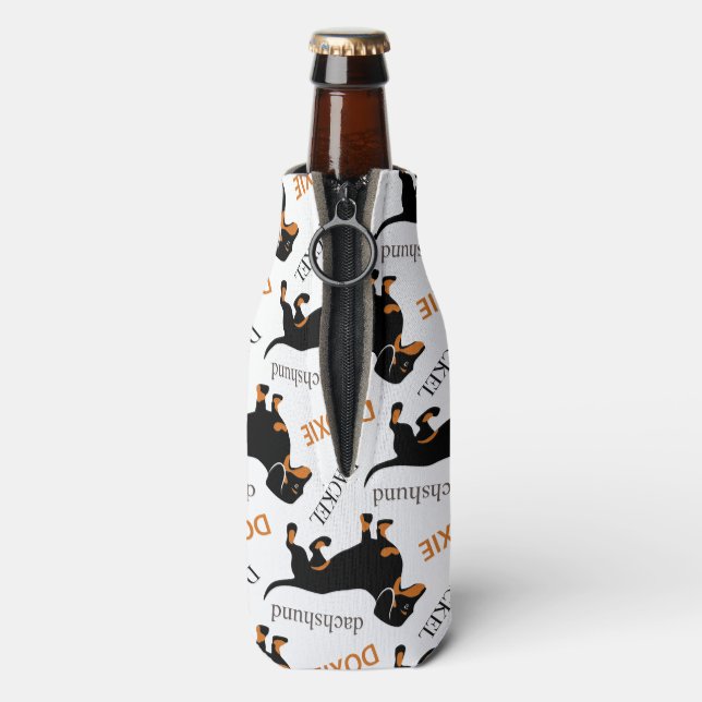 Dachshund Pattern Bottle Cooler (Bottle Back)
