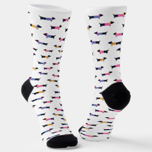 Dachshund Pattern Dog Owner Custom Socks