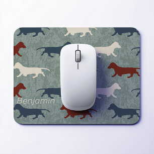 Dachshund Pattern Personalised Mouse Pad