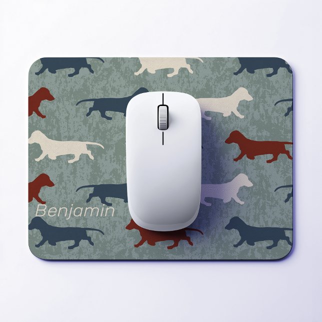 Dachshund Pattern Personalised Mouse Pad (Creator Uploaded)