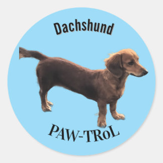 Dachshund Paw-trol Classic Round Sticker
