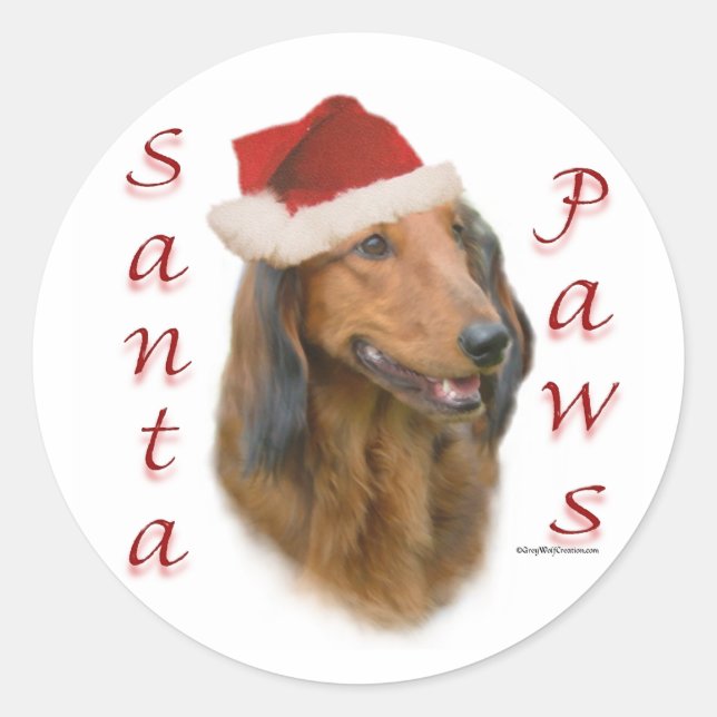 Dachshund Paws - Longhair Classic Round Sticker (Front)